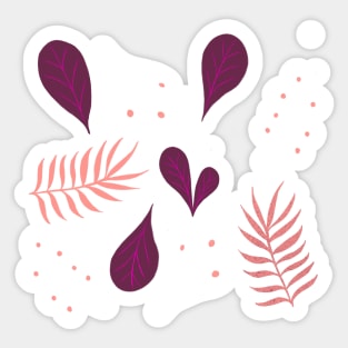 Winter leaf and ferns. Sticker